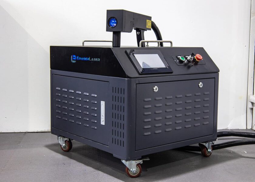 Laserreinigungsgerät: Bild von rollbarem Cartridge in Werkstatt